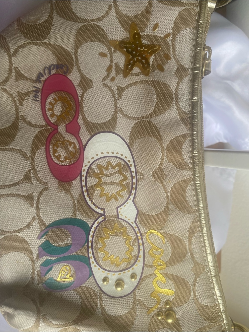 Coach Poppy Sunglasses Graphic Mini Bag • Signature C Canvas • EUC - Picture 9 of 9